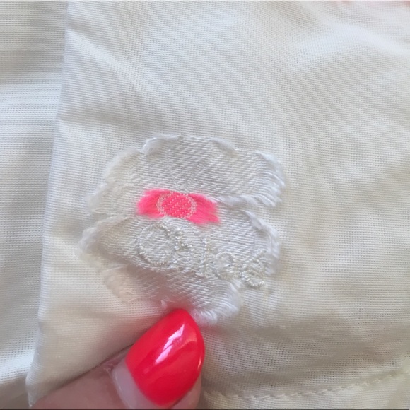 { Chloe } Girls White Pink Embroider Stitch Dress - Picture 6 of 8